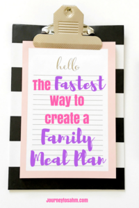 Learn how to meal plan in less than 30 minutes! Meal planning printable included. Meal plan on a budget and perfect for meal planning for beginners. Tips, tricks, and meal planning template included. #healthy #lifestyle #mealplan #savemoney #momlife 