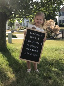 We're pregnant! This exciting article includes a pregnancy announcement to my husband and a pregnancy announcement photo including her soon to be big sister. This includes two great social media pregnancy announcement ideas. I also go into the tips and tricks to conceive and what ovulation kit worked our first month! #pregnancy #parenting #maternity #familygoals