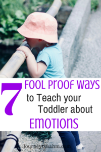 7 easy ways to teach your toddler about emotions. Includes toddler emotion activities and helps with toddler emotion development. Fool proof tips and tricks to help with toddler feelings and learn toddler feeling activities. #parenting #toddlerlife #toddler #preschool #emotions #feelings
