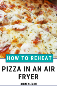 The best way to reheat pizza in an air fryer. Use an air fryer machine to keep your pizza crust crispy, but as healthy as pizza comes. Site includes air delicious air fryer recipes! #foodie #healthyfood #foodlover