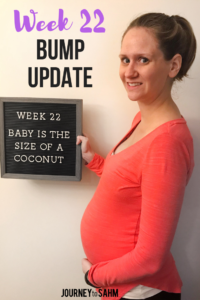 My week 22 bump update! Follow my weekly pregnancy updates to see what my pregnancy symptoms and cravings are. We had our gender reveal last week! Check out my bump progression pictures week by week. #mommytobe #babybump #pregnancy #baby #momlife