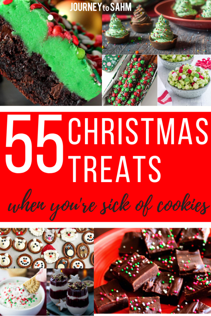 55 Christmas treats and desserts when you're sick of Christmas cookies. Easy dessert recipe ideas perfect for the holiday. Homemade, but easy to make to impress the family holidays. Includes creative Christmas desserts for your best holiday season yet. #holidaybaking #holidayrecipes #christmas #baking #desserts