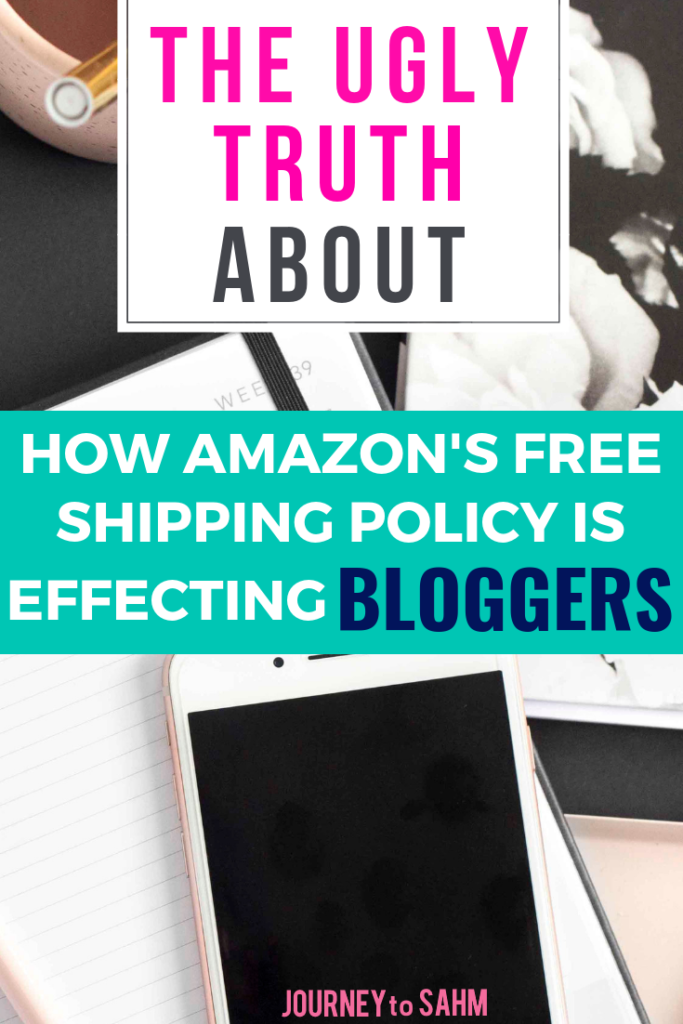 The ugly truth about how Amazon's holiday shipping policy is effecting bloggers in 2018. Learn how to optimize your posts for the Amazon affiliate program to reach more people on Pinterest and make money online. Tips and tricks to use the Amazon free shipping technique to your advantage and make more Amazon sales on your website and niche. #blogging #bloggingtips #bloggerlife #parentingblog #momblog