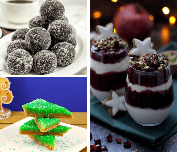 55 Christmas treats and desserts when you're sick of Christmas cookies. Easy dessert recipe ideas perfect for the holiday. Homemade, but easy to make to impress the family holidays. Includes creative Christmas desserts for your best holiday season yet. #holidaybaking #holidayrecipes #christmas #baking #desserts