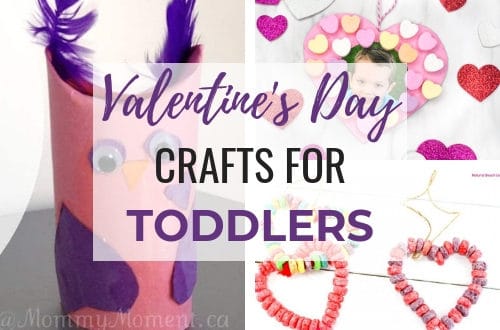 Easy Valentine's Day crafts for toddlers and preschoolers. Use simple supplies such as paper, feathers, conversation hearts, and paint to have a fun DIY day with the kids! #craftsforkids #craftsfortoddlers #valentinecrafts #toddleractivities #toddlercrafts