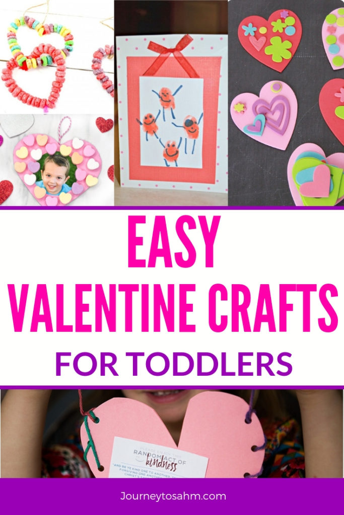 Easy Valentine's Day crafts for toddlers and preschoolers. Use simple supplies such as paper, feathers, conversation hearts, and paint to have a fun DIY day with the kids! #craftsforkids #craftsfortoddlers #valentinecrafts #toddleractivities #toddlercrafts