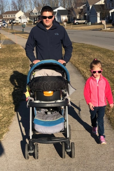 Going for a walk with a new baby