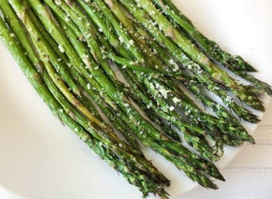 Air Fried Asparagus with Garlic and Parmesan