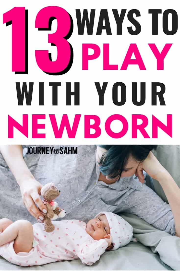 Mommy and one month old newborn playing activities
