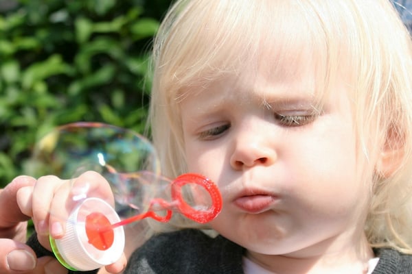 Blowing Bubbles Activity for One Year Olds