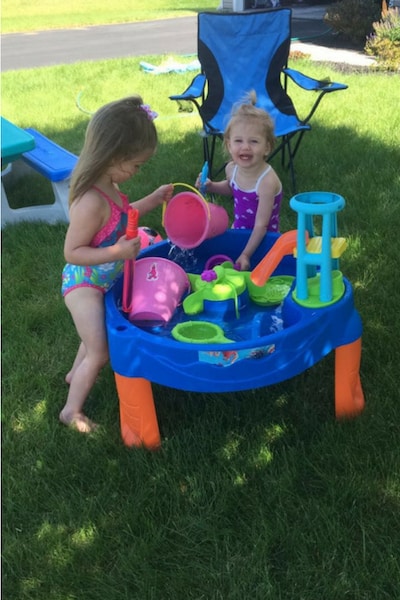 Fun Toddler Playing with Water Table Activity