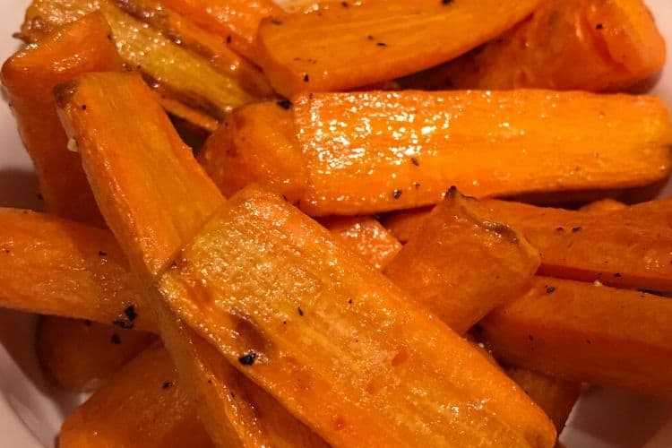 Closeup to Air Fryer Carrots