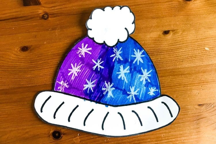 cut out winter hat craft