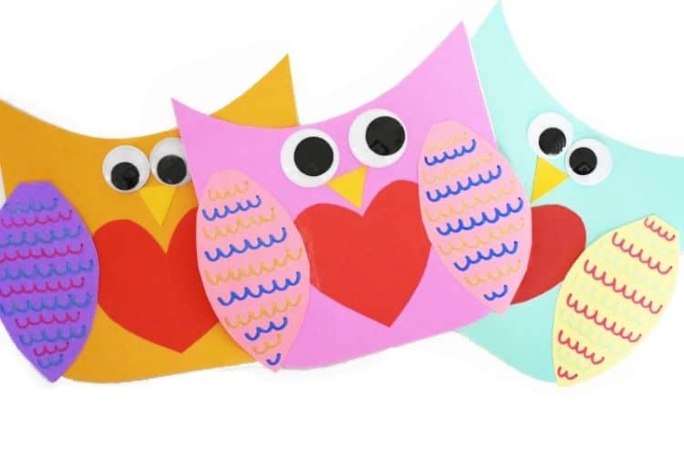 Three Owl Crafts side by side